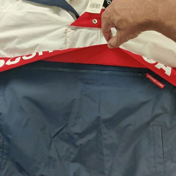 DC SHOE CO USA water Resistant Men Large Jacket Red White Blue - Picture 8 of 12